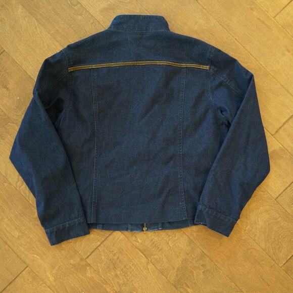 Vintage Pendleton Trucker Jacket Womens L Blue Denim Stretch Western Full Zipper - Picture 4 of 10